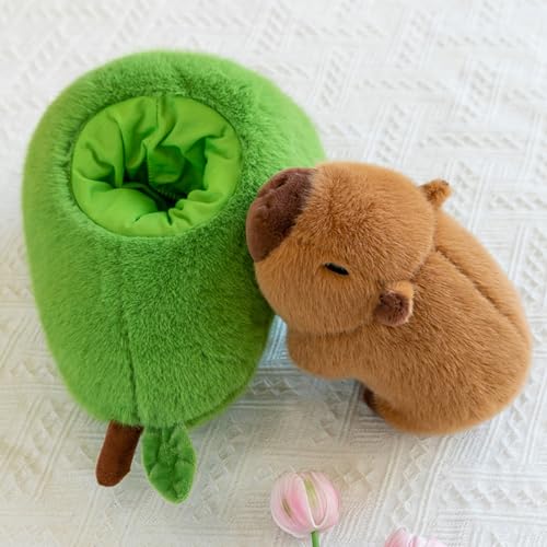 Nohito Cute Large Avocado Capybara Plush Toy 13.7'' Realistic Capybara Stuffed Animal Kawaii Soft Stuffed Avocado Food Plushie Pillow Doll