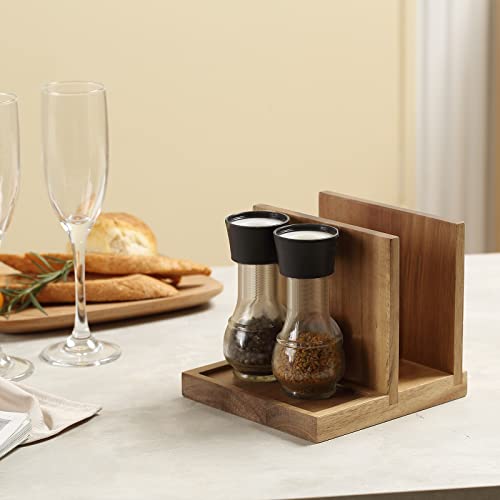 EverBBKing Natural Wooden Napkin & Salt & Pepper Holder for Kitchen & Restaurant