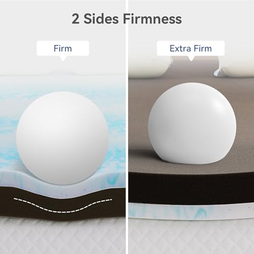 Extra Firm Twin Mattress Topper 3 Inch Gel Memory Foam & High-Density Foam by Erdoru