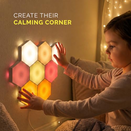 Emberela HEXlights Sensory Lights 7pk - Touch Hexagon LED Light Set for Kids & Therapy