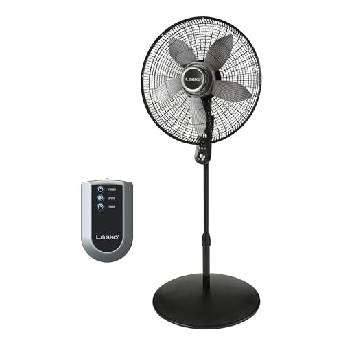 Lasko 20-Inch Oscillating Pedestal Fan with Remote, 4-Speed, Adjustable Height