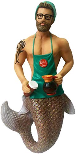 Java Joe Merman Coffee Barista Ornament - December Diamonds Resin 7in Gift Boxed