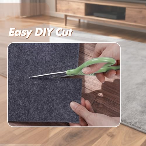 TravLand 9' x 12' Non-Slip Felt & Rubber Rug Pad - Waterproof Grippy Underlay for Hardwood & Tile Floors