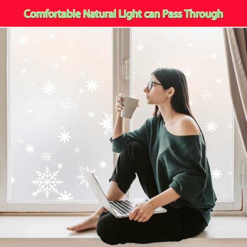 Niviy Christmas Snowflakes Window Privacy Film 35.4" x 118" - Static Cling