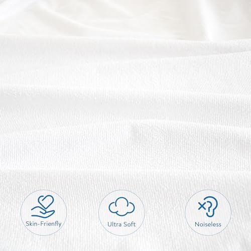 Queen Size Waterproof Mattress Protector Fitted Sheet - Breathable & Noiseless, 2 Pack