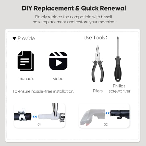 WARMOASIS Replacement Hose for Bissell Spot Clean Pro - Upgraded Durable Model, Hose Only