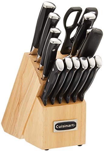 15-Piece Kitchen Knife Set with Steel Blades & Block - Sharp, Durable, Dishwasher Safe