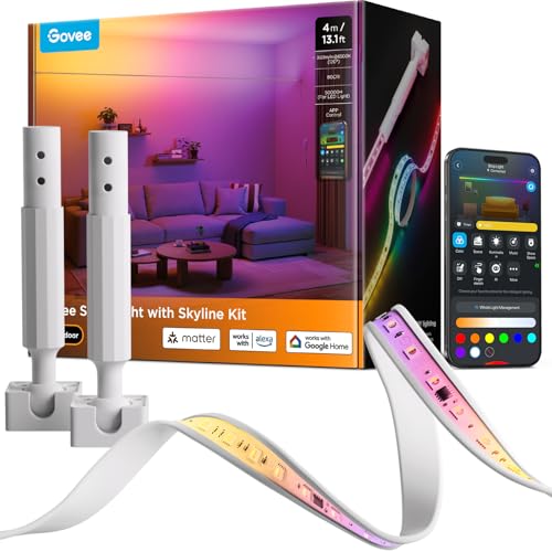 Govee RGBWWIC 13.1ft LED Strip Light with Skyline Kit, Smart WiFi Control