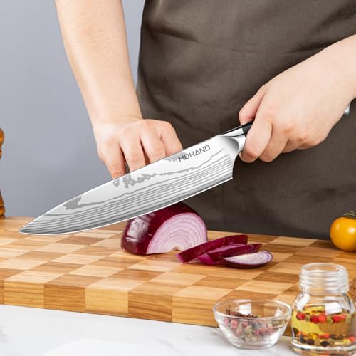 MDHAND Black Chef Knife Set with Roll Bag - Ultra Sharp Professional Kitchen Knives