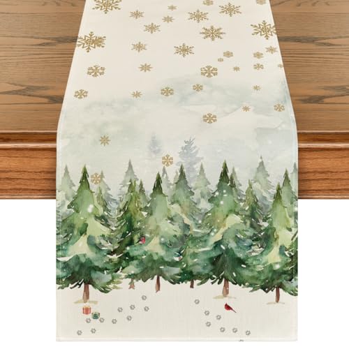 Artoid Mode Xmas Tree Table Runner 13x72 Inch Green Holiday Decor