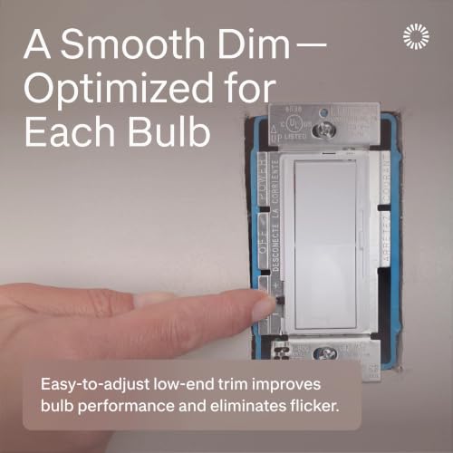 Lutron Diva LED+ White Dimmer Switch - Single Pole & 3-Way Paddle, 1 Pack