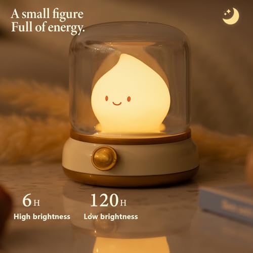 Ghost Campfire Chibi Flame Night Light, Retro Amber Lamp with Dimming Feature for Camping, Smoko Light, Gift, Party, Room Decor(Retro Flame Lamp)