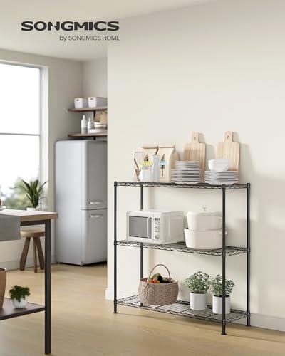 Ink Black 3-Tier Bathroom Shelf Storage Rack for Small Spaces - 35.4W