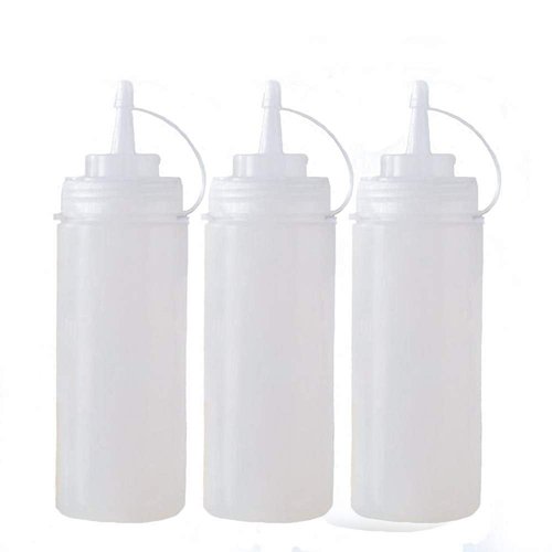 EORTA 3 Pack Plastic Condiment Squeeze Bottles with Tip Caps, 32oz Large Squeeze Bottle for Sauce Ketchup Mustard Olive Oil, White