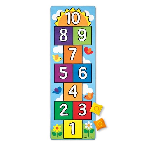 Hopscotch Rug for Kids - Melissa & Doug 3-Piece Indoor Outdoor Game Mat - Variation of Rug