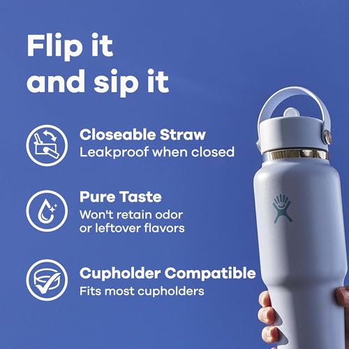 Hydro Flask 32oz Insulated Stainless Steel Water Bottle with Leakproof Wide Straw Lid