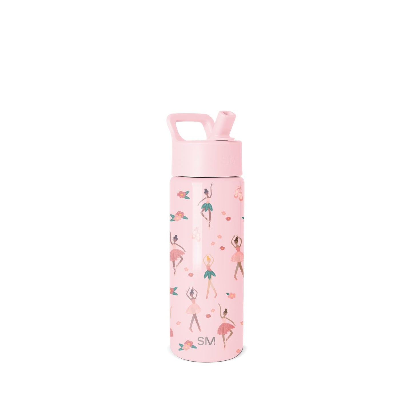 Simple Modern Kids Summit Water Bottle with Straw Lid | 18oz Stainless Steel Cup Insulated Tumbler for Toddlers, School | Pink Ballerina