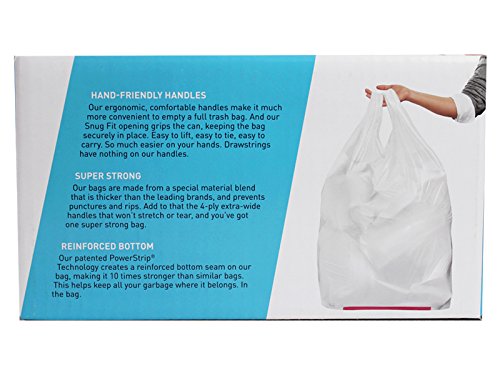 Hippo Sak 13 Gallon Tall Kitchen Trash Bags with Ergonomic Handles - Pack of 90 - Heavy Duty Leakproof Garbage Bags