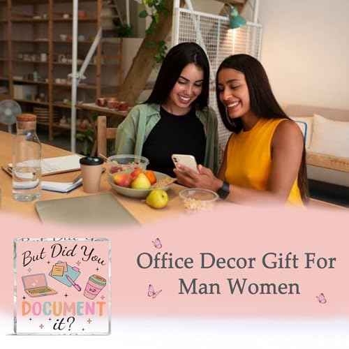 Office Decor Gift For Man Women Acrylic Square Sign Funny Decorative Plaque Office Desk Accessories But Did You Document It Desk Decorations For Home Shelf Boss's day gifts