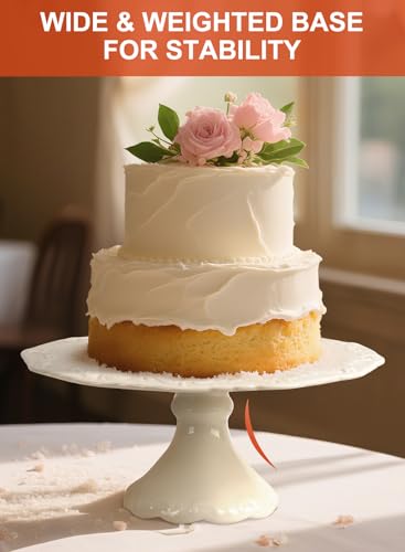 12-Inch White Cake Stand for 10-Inch Cakes Porcelain Pedestal Wedding Dessert Display