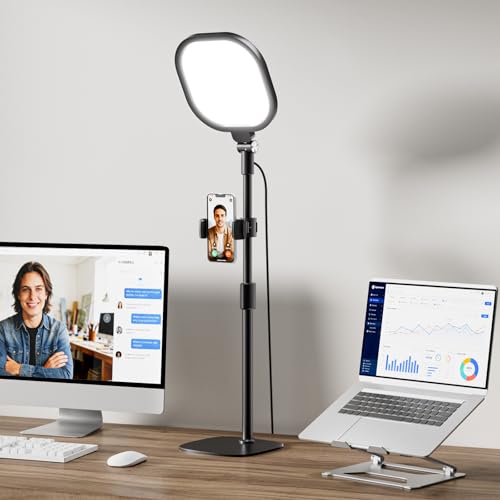 LitONES Video Conference Ring Light with Stand - 30 Modes, CRI>98, Black