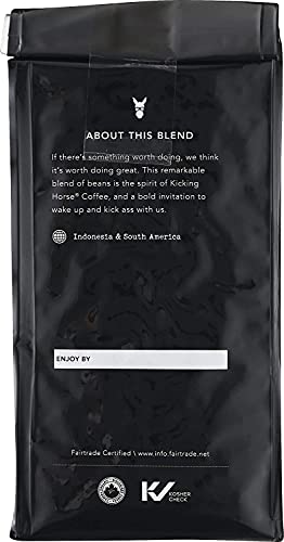 Kicking Horse Coffee Kick Ass Dark Roast Whole Bean 10oz Pack of 6