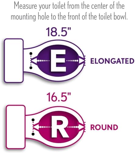 Elongated Toilet Seat Slow Close White 18.5 Inch No Baby Seat - Durable & Easy to Install