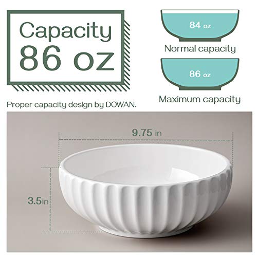 DOWAN 9.8'' Pumpkin-Shaped Ceramic Serving Bowls Set of 2, 86 oz Large Salad & Dinner Dishes for Holidays