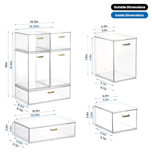 LALOBLUE Stackable Clear Acrylic Drawer Organizer for Baby Bottles & Makeup