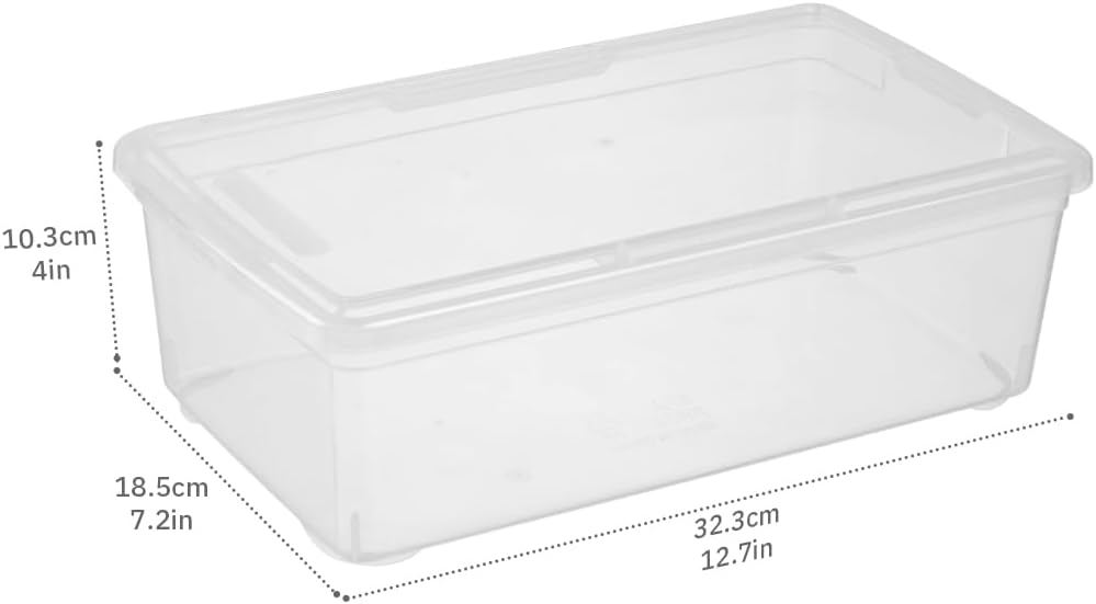 Skiennix 6Qt Shoe Storage Box - 12 Pack Stackable Organizer Bins with Lids for Shoes & Crafts