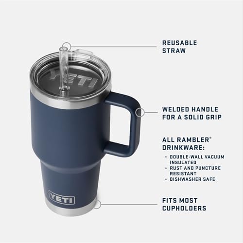 YETI Rambler 35 oz Straw Mug - Pace Purple, Insulated Travel Water Bottle