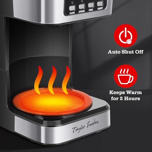 Black Programmable 12-Cup Coffee Maker with LCD Display & Auto Shutoff