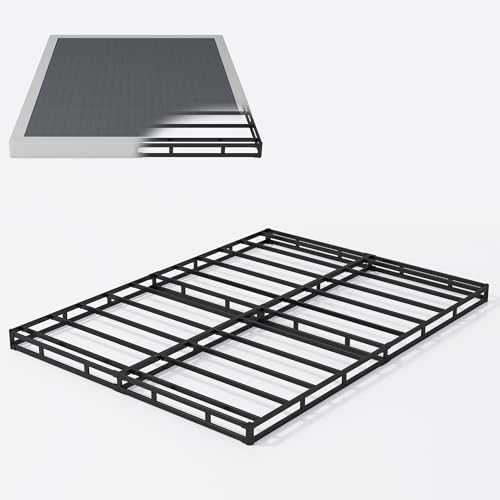 4 Inch King Size Heavy Duty Box Spring Mattress Foundation - Sturdy Metal Support