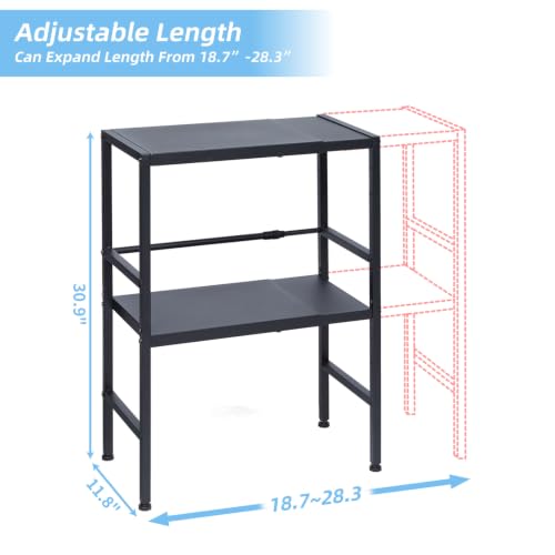 2-Tier Adjustable Metal Storage Shelves - Heavy Duty Utility Rack 11.8"D x 28.3"W x 30.9"H