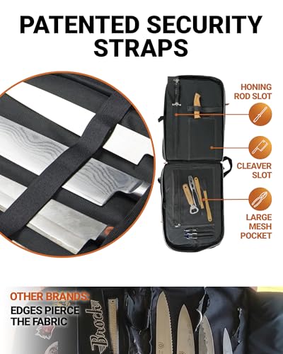 Professional Chef Knife Backpack with Reinforced Handles - Black