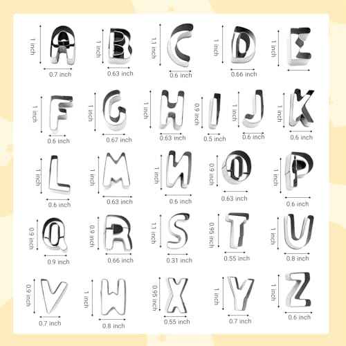 Fondant Letter Cutters Set - 26pcs 1 Inch Stainless Steel Alphabet Cookie Cutters Tools for Baking Biscuits, Fondant Decorations, Perfect For Halloween, Christmas, Birthday Party Fun