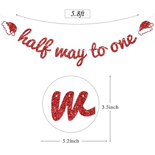 Half Birthday Banner for 6-Month Christmas Celebration Baby Milestone Decor