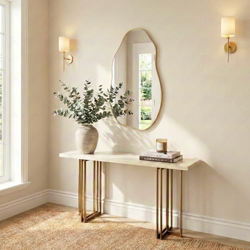 Matte Gold Irregular Organic Freeform Wall Mirror - 30x16.5 Inch Variation of THIS listing