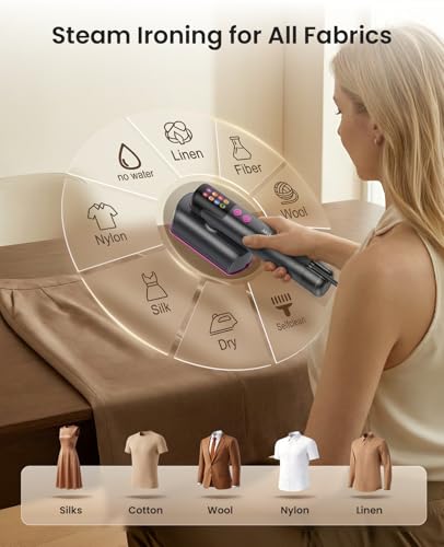 Travel Clothes Steamer & Iron 1200W Dual Water Tanks Fast Heat Ceramic Soleplate