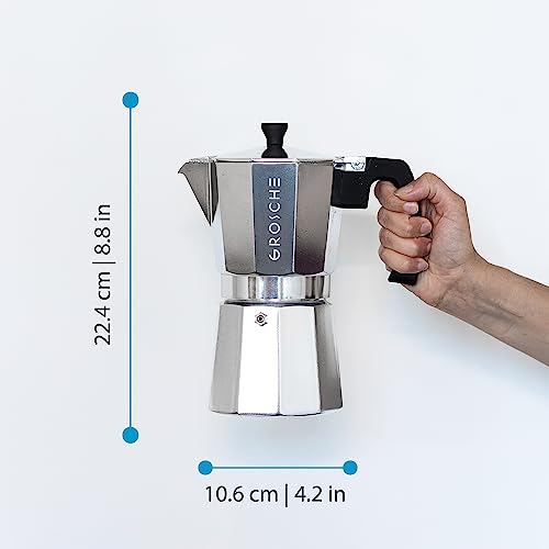 GROSCHE Milano 9-Cup Stovetop Espresso Maker Moka Pot - Silver