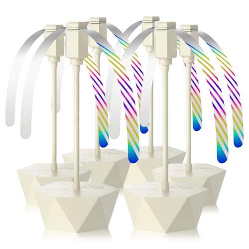 Portable Battery-F powered Fly Fans 6-Pack with Flexible Goose-Neck Blades - Indoor Outdoor Table Fans, Beige - Variation of THIS listing