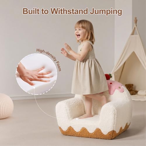 OUOZZZ Kids Chair Comfy for Girls 1-6 Years Old, Soft Sherpa Toddler