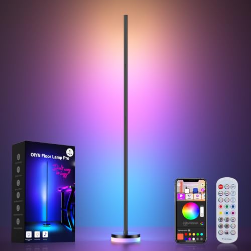 Corner Floor Lamp 1 Pack - RGBICW LED Smart Standing Light with Remote & App Control