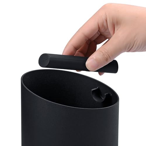 Normcore Espresso Knock Box 1L - Black Stainless Steel with Walnut Base