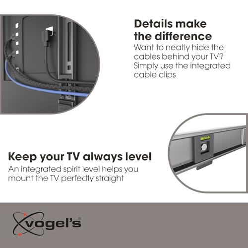 Vogel's TVM 5605 Flat Wall Mount for 40-100 inch TVs, Max 220 lbs, VESA 600x400, Ultra Slim 0.59 inch