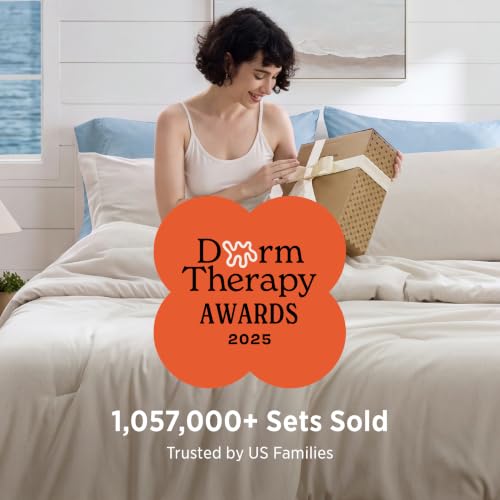 Beige Oversized King Comforter Set - Cationic Dyed Microfiber Bedding with 2 Shams