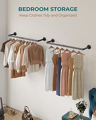 OROPY 38.4" Industrial Pipe Clothes Rack Wall Mounted, Heavy Duty, 2