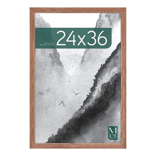 MCS Museum Poster Frame 24x36 Inch Medium Oak Woodgrain 1-Pack