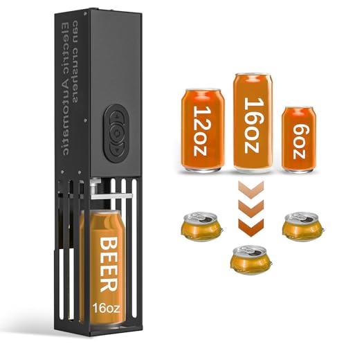 YOTAN Electric Can Crusher Black - Automatic Wall-Mounted Soda & Beer Can Recycle