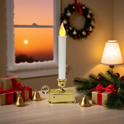 CHYSUPER Window Candles with Dusk to Dawn Sensor, 4-Pack (White) Battery Operated